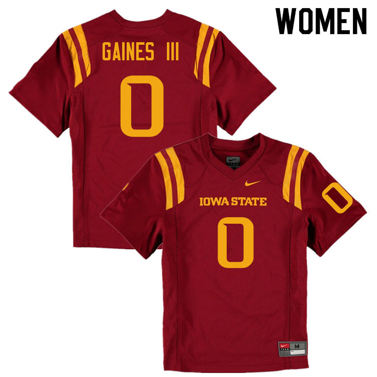 Women #0 Greg Gaines III Iowa State Cyclones College Football Jerseys Sale-Cardinal